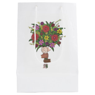 Little Hands Flower Bouquet Teacher Gift Bag Medium Cadeauzakje