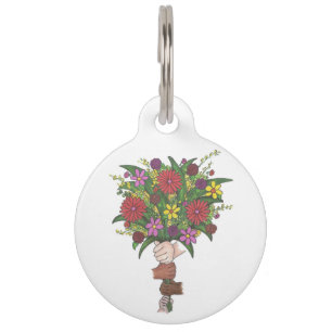 Little Hands School Teacher Floral Flower Bouquet Huisdierpenning