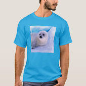 Little Harp Seal Pup bekleed in Snowflakes T-shirt (Voorkant)