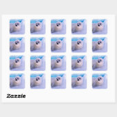 Little Harp Seal Pup bekleed in Snowflakes Vierkante Sticker (Vel)