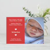 Little Heart New Baby Adoption Faire-part (Debout devant)