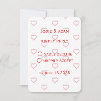 little hearts bruiloft RSVP kaartje
