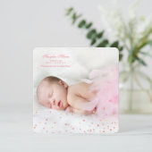 Little Hearts Girl Photo Faire-part de naissance (Debout devant)