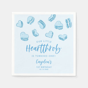 Little Heartthrob Blue Hearts Verjaardagsfeestje Servet