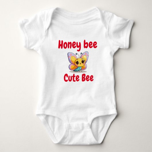 Little Honey Bee Baby Bodysuit met Schattigee bij (Voorkant)