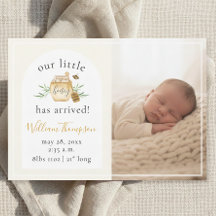 Little Honey Bee Baby Geboorteaankondiging Foto