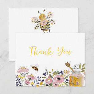 Little Honey Bee Baby Shower Bedankkaart