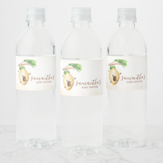 Little Honey Bee Baby Shower Waterfles Etiket (Flessen)