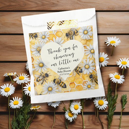 Little Honey Bee Comb Daisy Spring Baby shower Bedankzakje