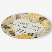 Little Honey Bee Comb Daisy Spring Baby shower Papieren Bordje (Gekanteld)
