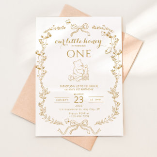 Little Honey Bee First Birthday Invitation Kaart
