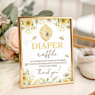 Little Honey Bee Luierspel-teken Reclamebord Met Voetstuk