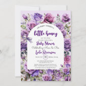 Little Honey Bee Roses Baby shower Invitation (Devant)