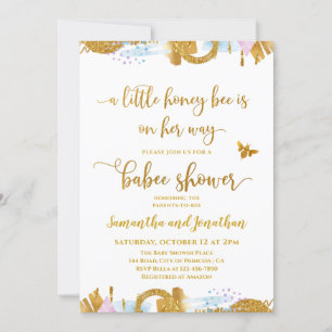 Little Honey Bee Thème Baby shower Invitation