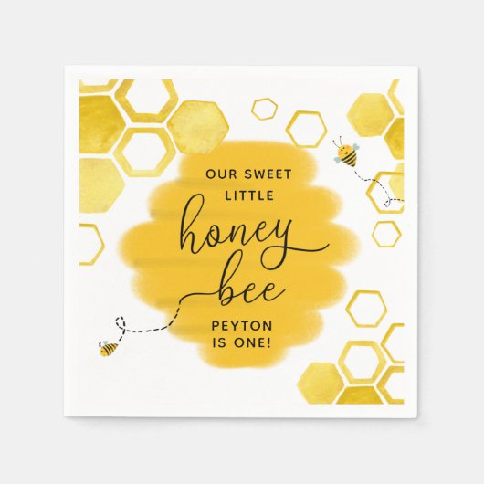 Little Honey Bee Verjaardag servetten (Voorkant)