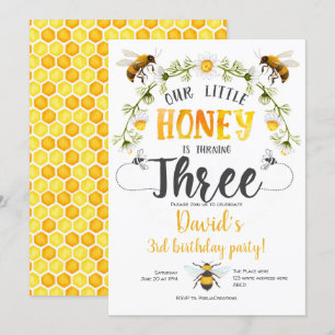 Little Honey, Bumble bee, Bee, Boy, 3rd jarig Kaart