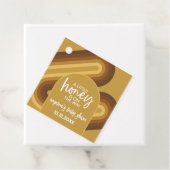 Little Honey on the Way Retro Stripes Baby shower Bedankjes Labels (In situ)