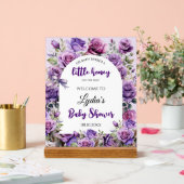 Little Honey Paarse Rozen Baby shower Welkom Acryl Bord (Huwelijk)