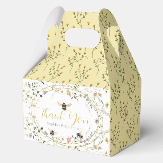 Little Honey Wildflower Bee Baby Shower Bedankdoosjes (Voorkant)