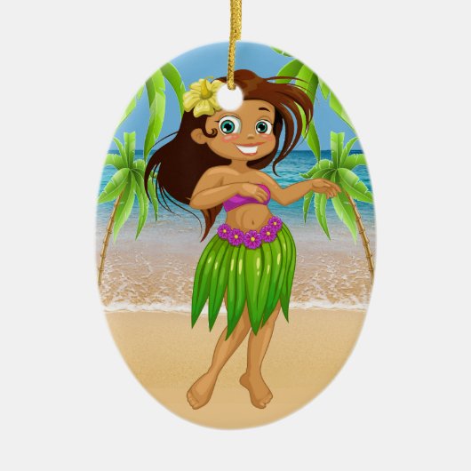 Little Hula Dancer Keramisch Ornament (Voorkant)