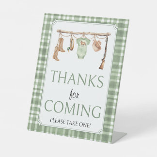 Little hunter Baby Shower Thanks for coming Reclamebord Met Voetstuk