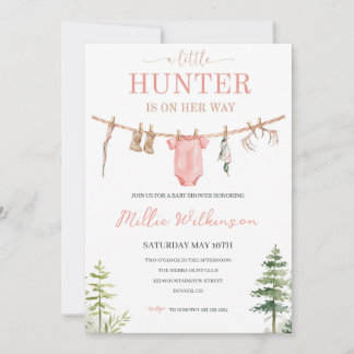 Little Hunter Baby Shower Uitnodiging Meisje