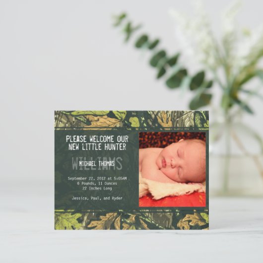 Little Hunter | Geboorteaankondigingen Aankondiging (Staand voorkant)