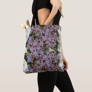 Little Hydrangea Flowers Pattern Canvas tas