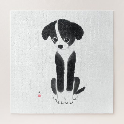 Little Ink Pup – White Challenge Edition Legpuzzel (Verticaal)
