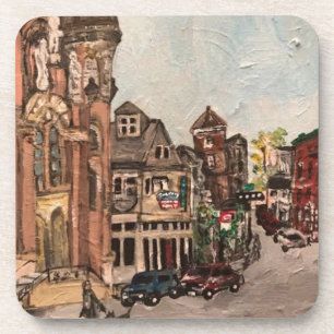 Little Italy, Cleveland Ohio Painting on a Onderze Drankjes Onderzetter