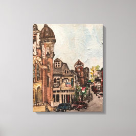 "Little Italy, Cleveland" Ohio Schilderij van Will Canvas Afdruk