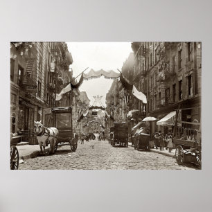 Little Italy Mott Street NYC Photography (1908) Poster