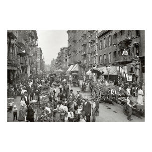 Little Italy - Mulberry Street - New York 1900 Foto Afdruk
