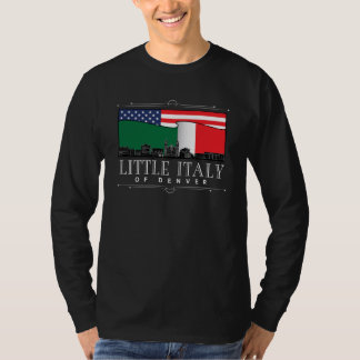 Little Italy of Denver Classic BLACK met lange mou T-shirt