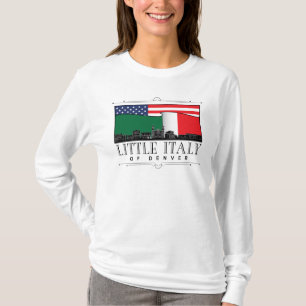 Little Italy of Denver Classic WHITE met lange mou T-shirt