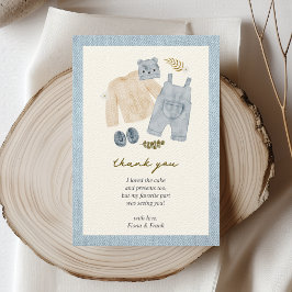 Little Jean Baby shower Denim Boho Bedankkaart