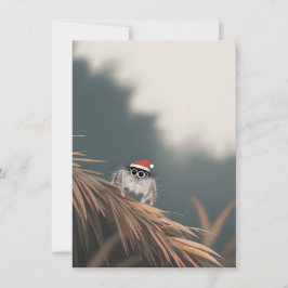 Little Jumping Spider on a Christmas Tree Cards Feestdagenkaart