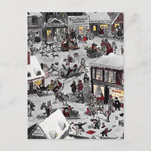 Little Kerstmis VIllage Briefkaart (Voorkant)