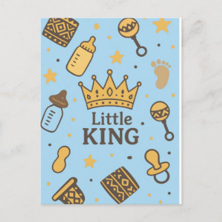 Little King Baby shower Aankondigingskaart
