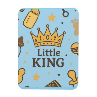 Little King Baby shower Banner – Blue & Gold Crow Magneet
