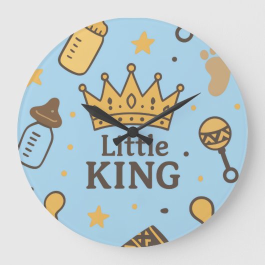 Little King Baby shower Grote Klok (Voorkant)