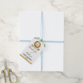 Little King Lion Crown Baby shower Cadeaulabel (Met Touw)