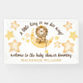 Little King Safari Lion Boy Baby shower Welkom Spandoek (Horizontaal)