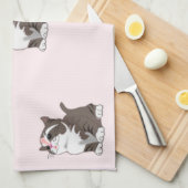 Little Kittens Serviette de cuisine rose (Quart Plié)