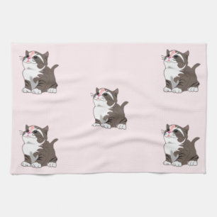 Little Kittens Serviette de cuisine rose