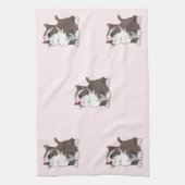Little Kittens Serviette de cuisine rose (Vertical)