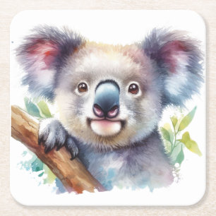 Little Koala Beer Australisch dier Vierkante Kartonnen Onderzetter