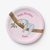 Little Koala Happy Birthday Papieren Bordje (Voorkant)