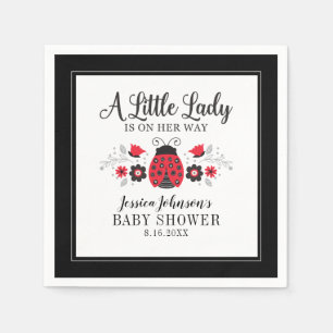 Little Lady Ladybug Girl Baby shower Invitation Servet