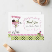 Little Lady Ladybug Thème Carte de remerciements (Devant/Arrière en situation)